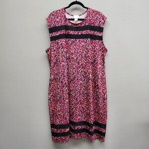 Swak Sealed With A Kiss Dress Womens 3X Abstract Sleeveless Pockets Made in USA